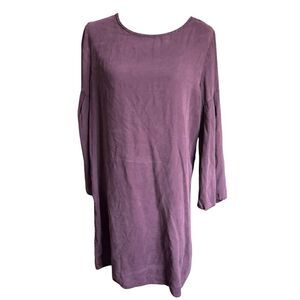 Anthropologie Cloth & Stone Tiffany Bell Sleeve Dress Burgundy Tie back M